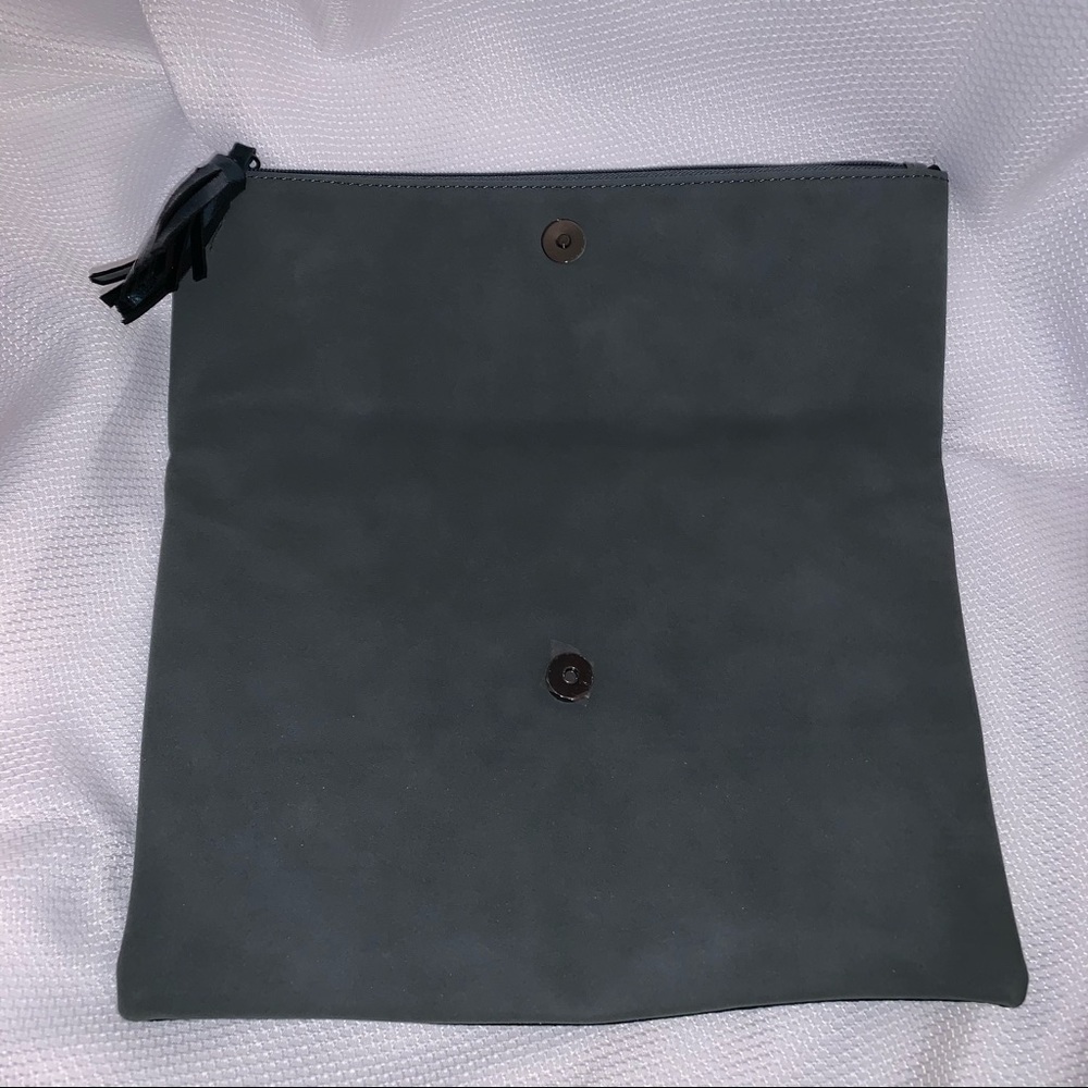 Lord & Taylor Metallic Fold Over Clutch w/Tassel - Picture 2 of 5
